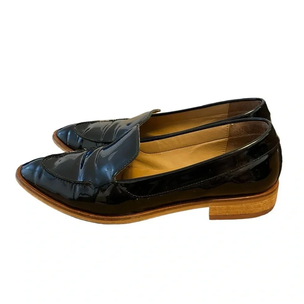 EVERLANE BLACK PATENT LEATHER PREPPY LOAFERS